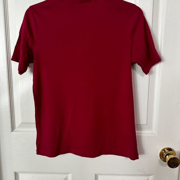 White and Stag Red Summer Top - Picture 2 of 6